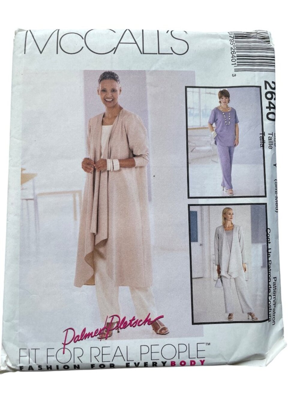 McCalls 2640 Sewing Pattern Small-Medium Jacket In Two Lengths Top Pants CUT